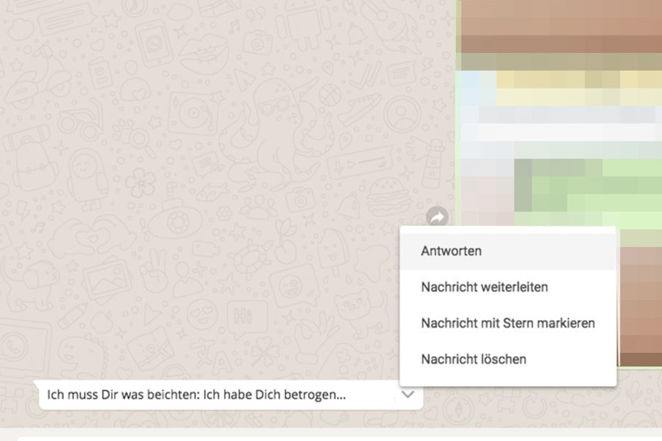 Die Beichte ist verschickt: Gleich wird die Gehörnte per "Antworten" reagieren und sich somit den Text für immer sichern.