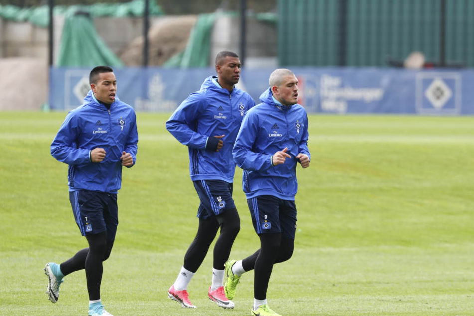Booby Wood (l) und Kyriakos Papadopoulos (r) beim Training. (Archivbild.)