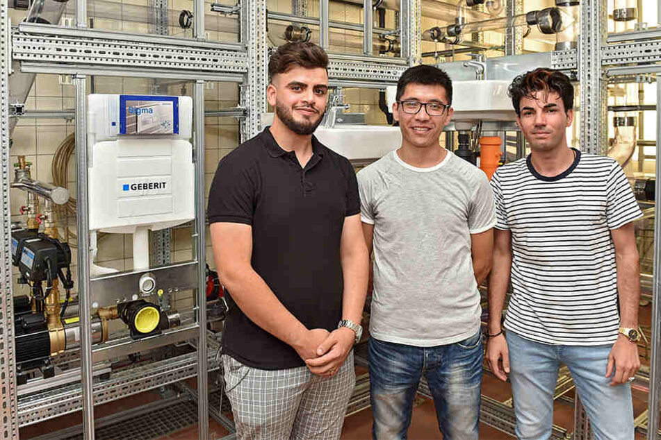 Daham Al-Mushalhi (21), Mohammad Qasim Hussaini (22) und Gull Baz Naseri (21) haben es geschafft. Alle drei haben einen Ausbildungsplatz in Dresden bekommen.