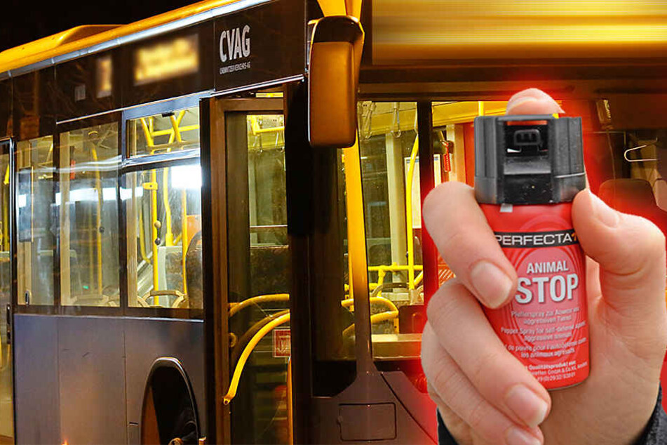 Unbekannte attackierten in einem Chemnitzer Linienbus mehrere Fahrgäste.