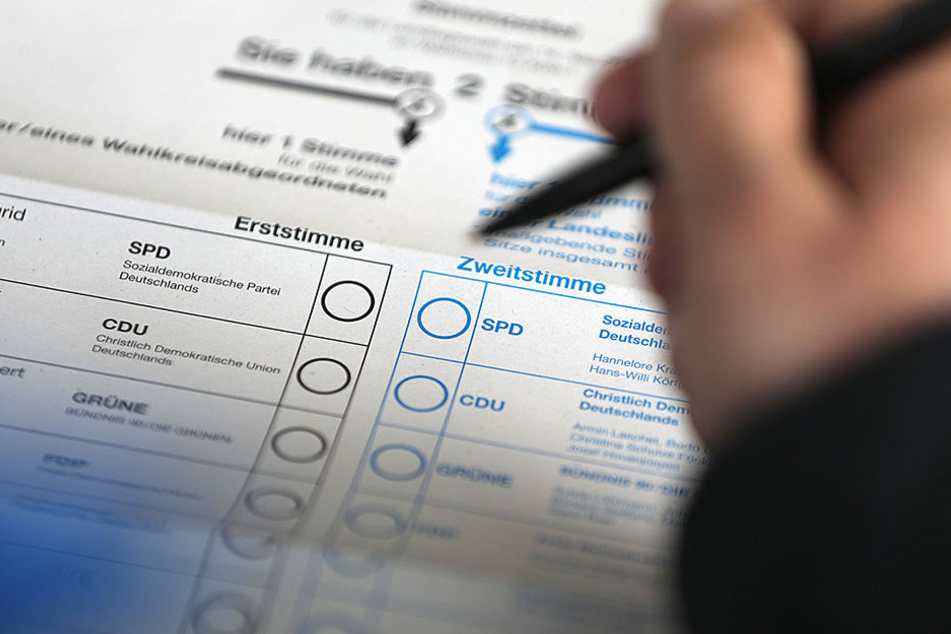 Links die Erststimme für den Kandidaten aus dem Wahlkreis, rechts für die Partei. (Symbolfoto)