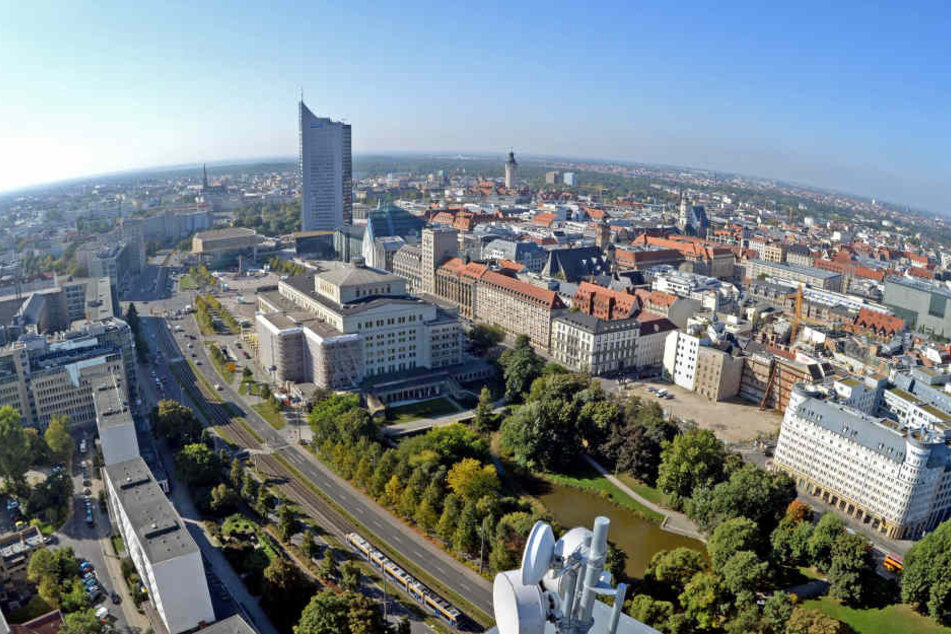 Blick auf das Stadtzentrum von Leipzig. Trotz Minus steht die Stadt im Vergleich zum EU-Durchschnitt noch gut da.
