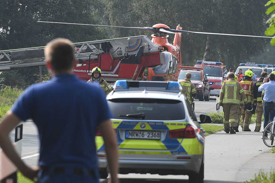 Auch der Rettungshubschrauber Christoph 13 überflog das vermeintliche Absturzgebiet.