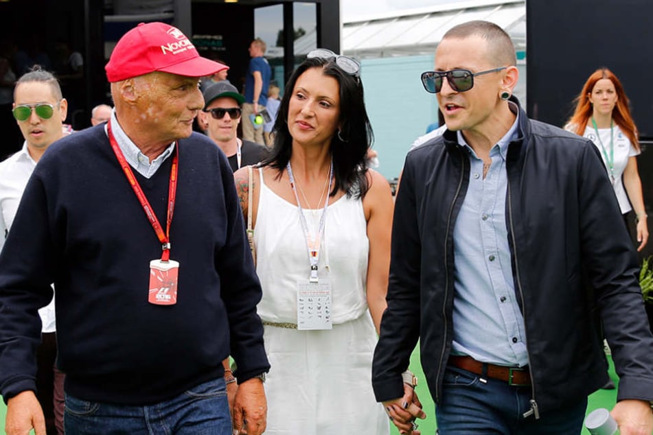 Vor einem Jahr besuchten Chester und Ehefrau Talinda Bennington noch gemeinsam das Formel-1-Rennen am Hockenheimring.