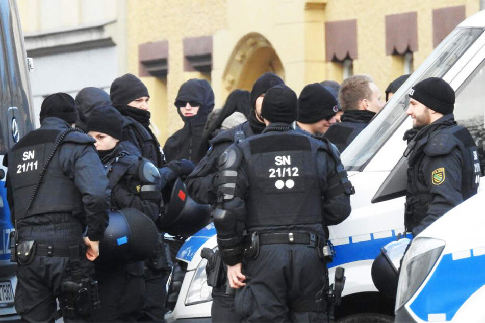 Eine Kundgebung der Antifa im Januar sicherte ein Polizei-Großaufgebot ab.