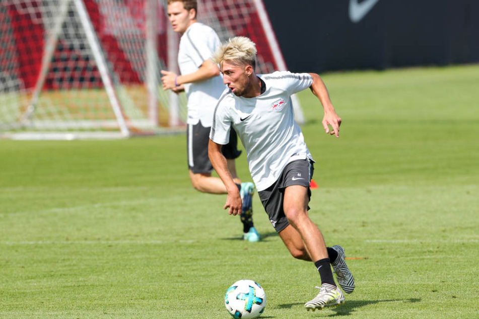 Kevin Kampl stand am Montag erstmals auf dem RB-Trainingsplatz.