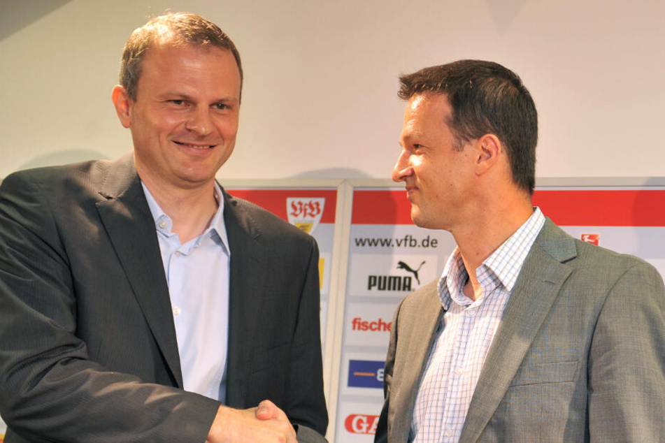 Arbeiteten beim VfB Stuttgart zusammen: Der heutige Schalke-04-Sporvortstand Jochen Scheider und aktueller Eintracht-Frankfurt-Sportvorstand Fredi Bobic.