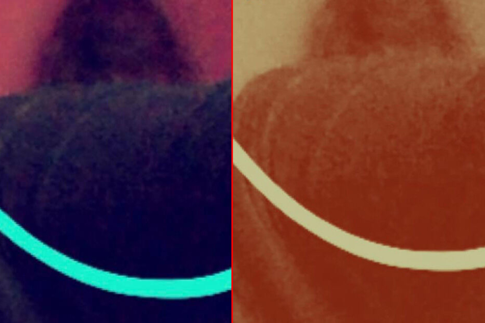 Die Gestalt hinter dem Arm sieht aus wie ein Gesicht.