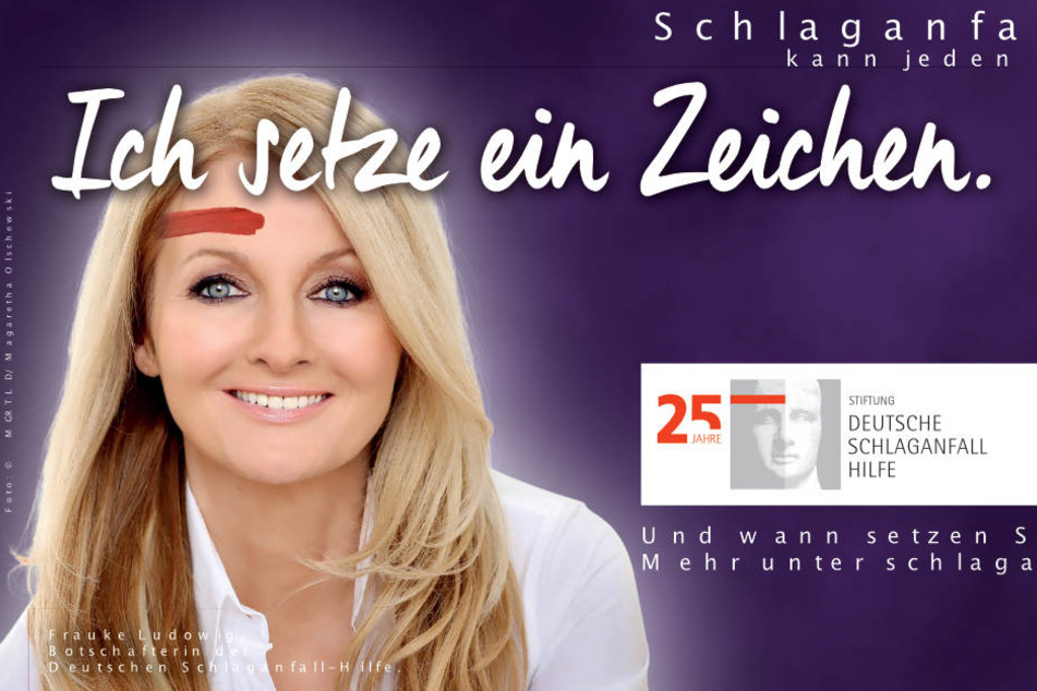 Das Plakat mit Frauke Ludowig zur Kampagen der Schlaganfall-Hilfe.