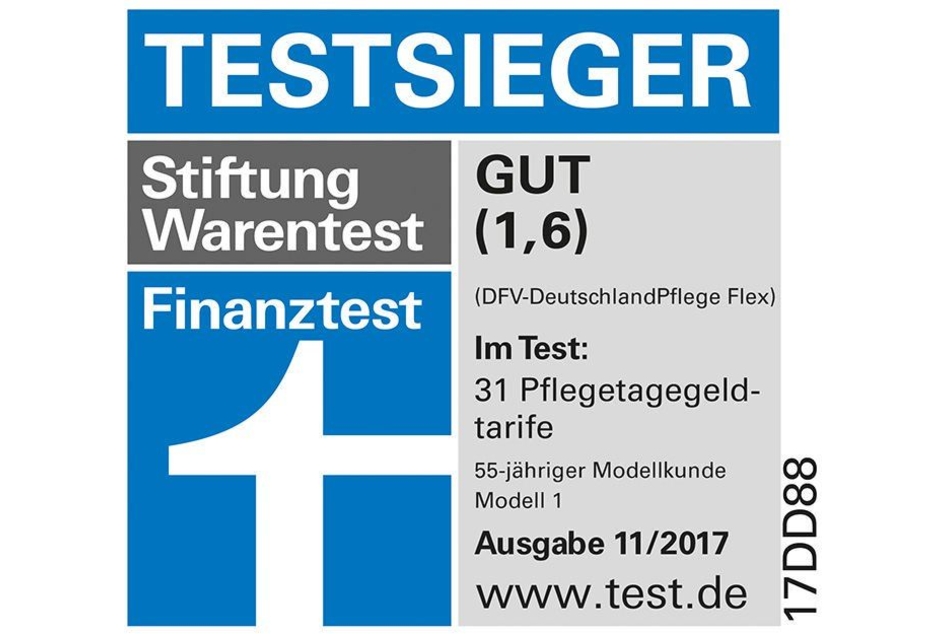 Die "DFV DeutschlandPflege" wurde in allen Altersklassen zum Testsieger mit Note hervorragend gewählt!