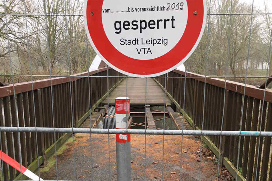 Seit November letzten Jahres ist die Bauernbrücke in Wahren gesperrt.