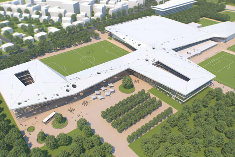 Die
Computersimulation zeigt, wie das DFB-Leistungszentrum aussehen soll.