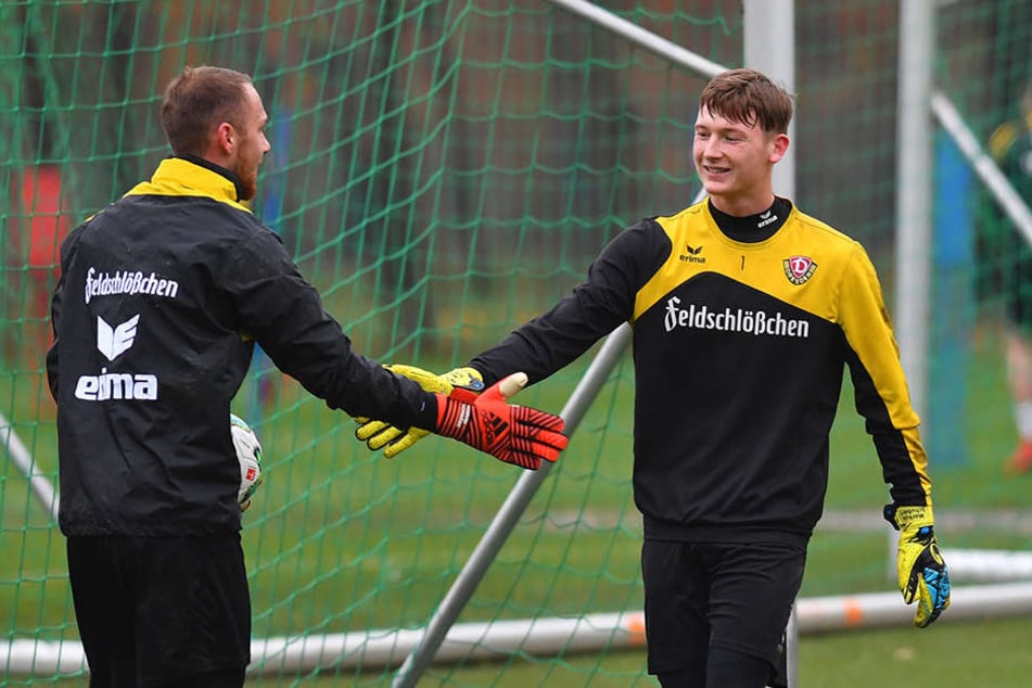 Marvin Schwäbe (links) ist Stammtorwart bei Dynamo. Markus Schubert könnte ihn jetzt ersetzen.