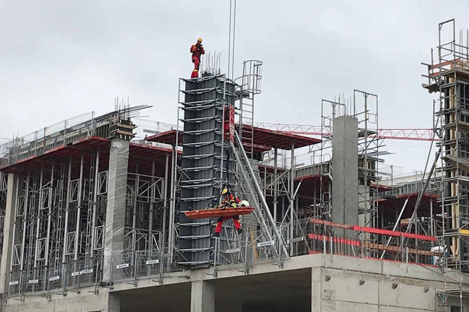 Glücklicherweise war der Großeinsatz auf der Bosch-Baustelle nur eine Übung.