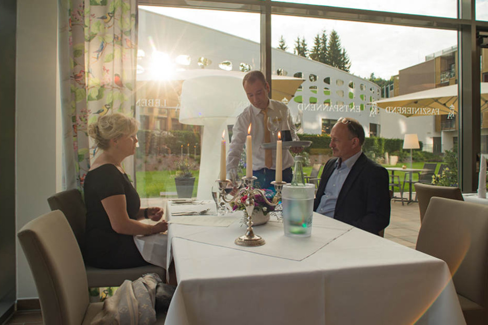 Das Restaurant im Hotel König Albert. Gerade kam allerdings der Küchenchef
abhanden.
