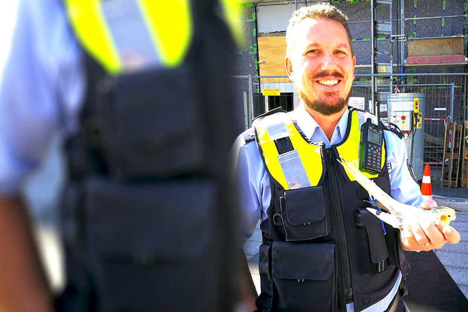 Polizeihauptkommisar Björn Jakulski zögerte nicht und bekam einen Vogel.