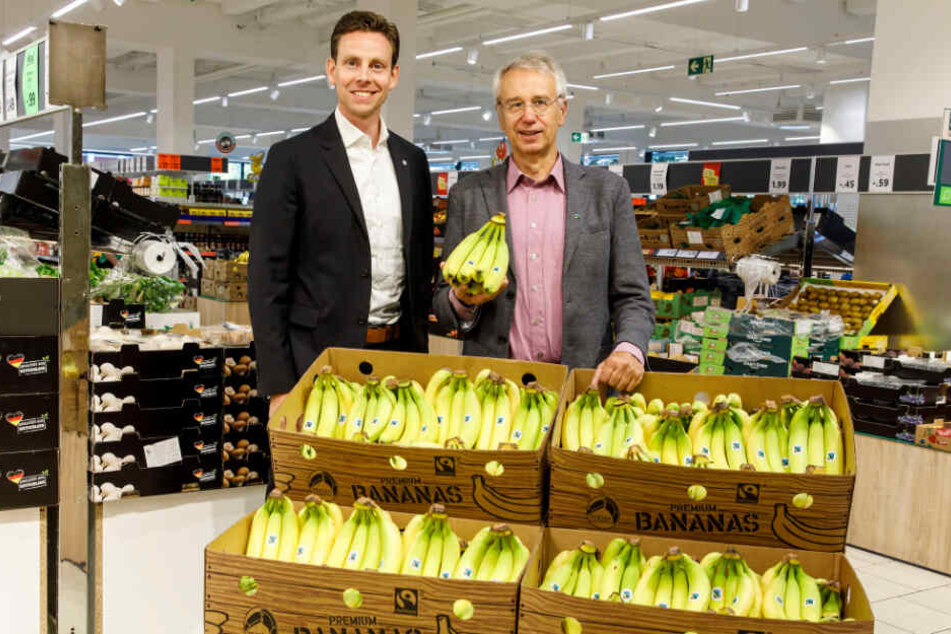 Jan Bock und Dieter Overath (Vorstandsvorsitzender von TransFair e.V.) im September 2018.
