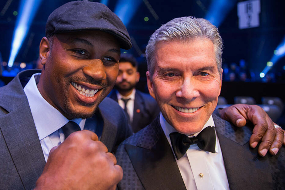 Multimillionär Michael Buffer (r.) mit Lennox Lewis, dreifacher Box-Weltmeister im Schwergewicht.