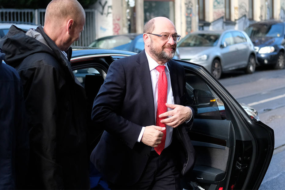 Martin Schulz traf am Sonntag in Leipzig ein, um mit seinen Genossen die Bundestagswahl aufzuarbeiten.