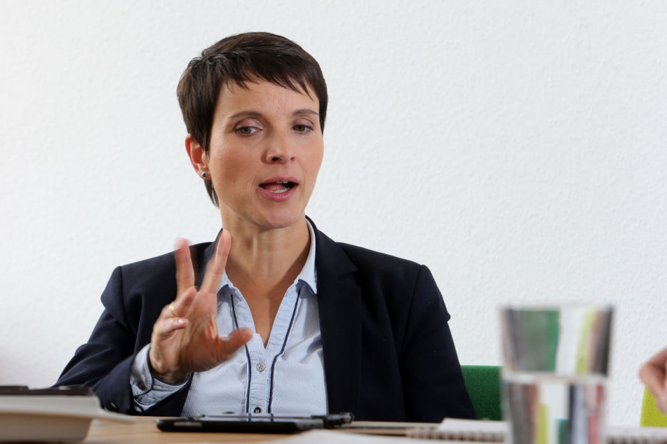 AfD-Chefin Frauke Petry fordert mehr Zurückhaltung bei den Protesten gegen Bundeskanzlerin Angela Merkel.
