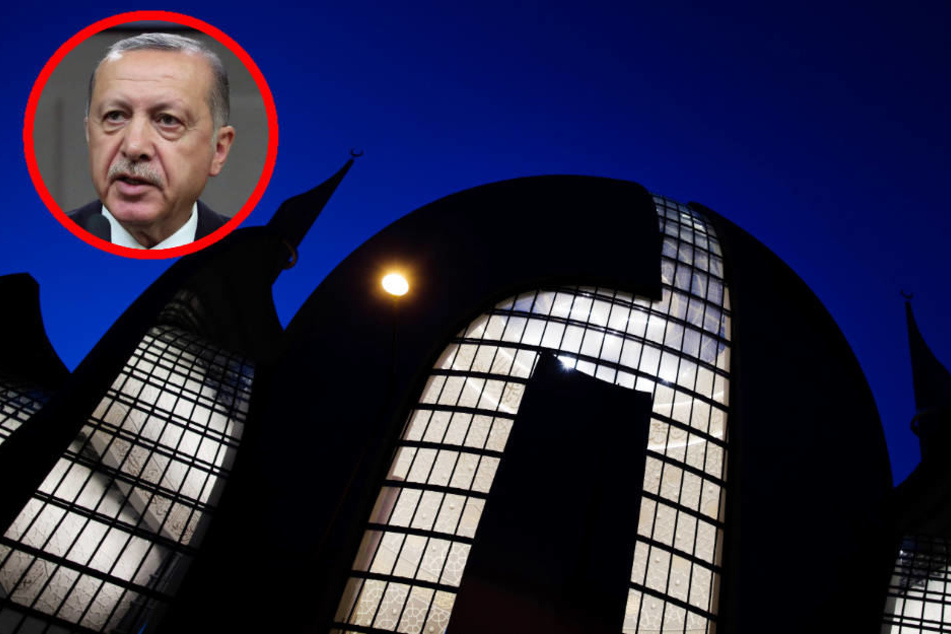Zu große Nähe: Der türkische Präsident Recep Tayyip Erdogan und die Ditib Zentralmoschee in Köln.