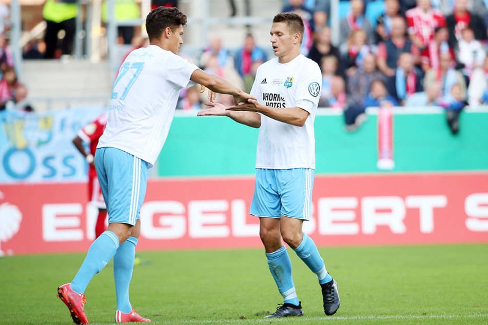 Das Duo Myroslav Slavov (l.) und Daniel Frahn erzielte 13 der 21 CFC-Tore.
