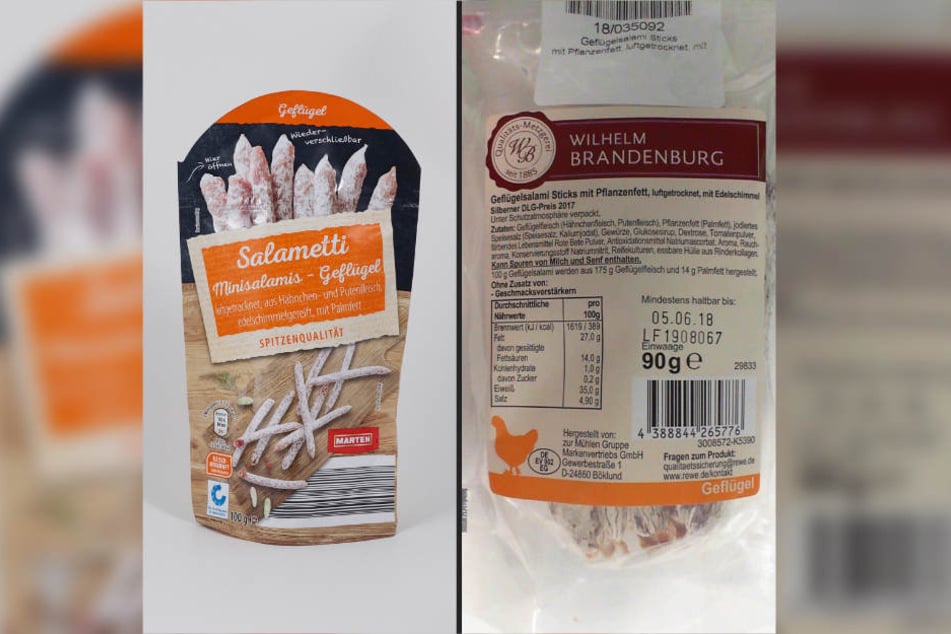 Die Salamis könnten Salmonellen enthalten.