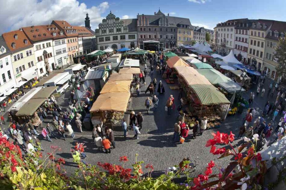 Der Zwiebelmarkt in Weimar findet in diesem Jahr vom 13. bis 15. Oktober statt. (Archivbild)