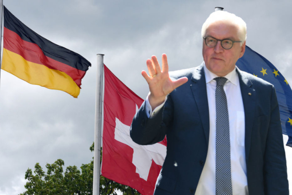 Bundespräsident Frank-Walter Steinmeier (62, SPD) auf Staatsbesuch in der Schweiz. (Bildmontage)