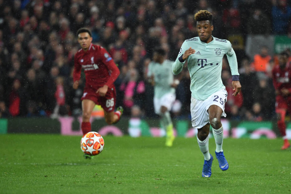 Kingsley Coman von München im Hinspiel gegen Liverpool im Februar 2019; auch bei Rückspiel will er dabei sein.