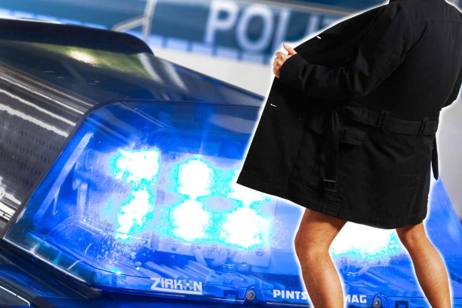 Der Mann entblößte sich vor zwei Mädchen (Bildmontage).