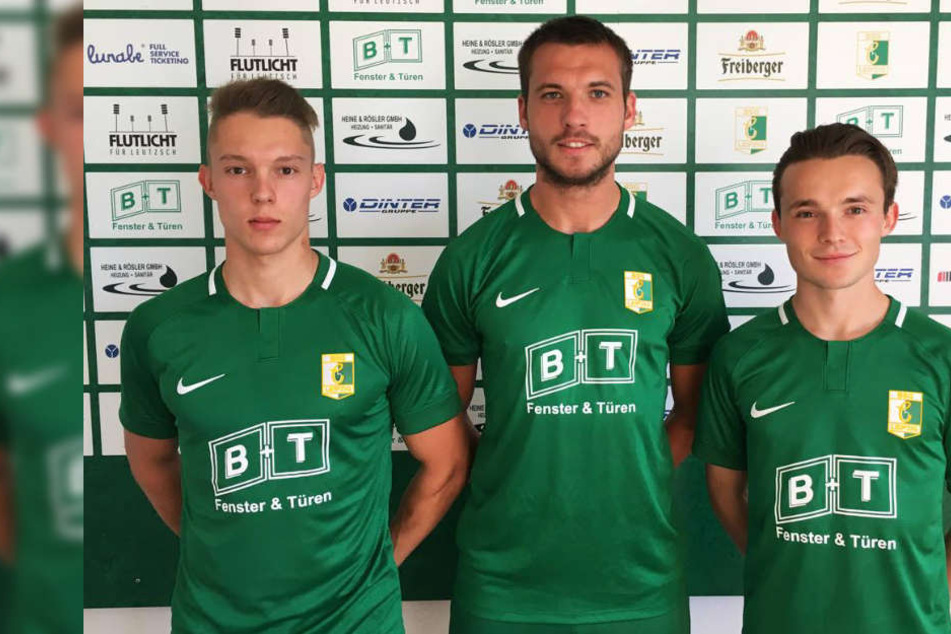 Max Keßler (19), Sebastian Berg (27) und Niklas Opolka (19, v.l.n.r.) stehen in der kommenden Saison für die Leutzscher auf dem Platz.