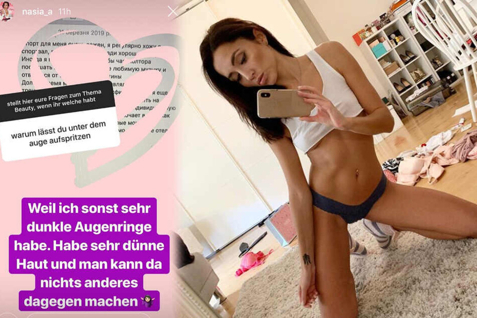 Die Montage zeigt zwei Screenshots aus dem Instagram-Profil von Anastasiya.
