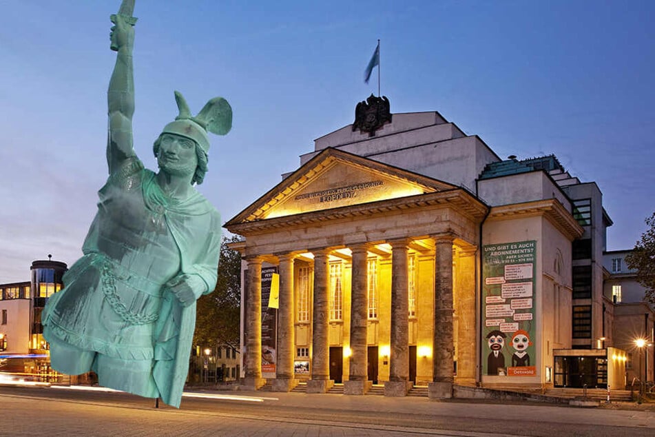 Das Landestheater und das Hermannsdenkmal sind fester Bestandteil von Detmold.