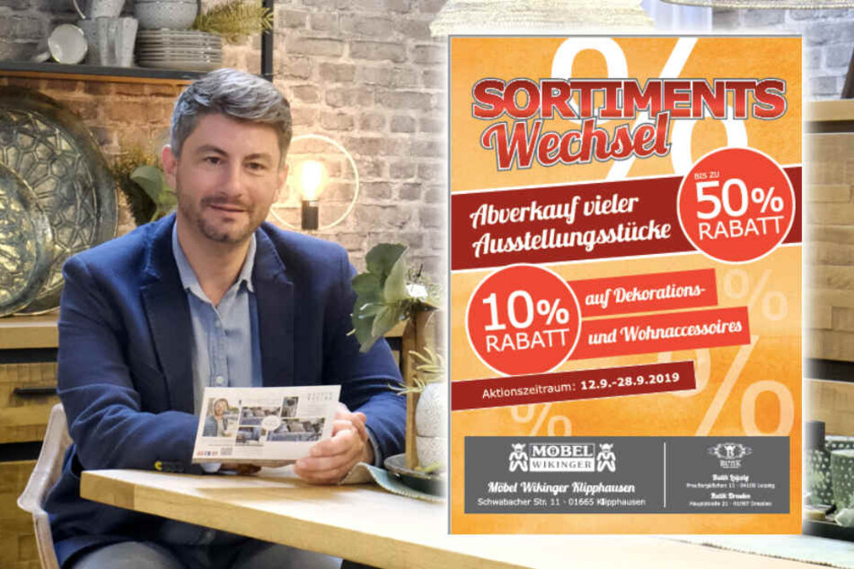 Möbel Wikinger gibt Euch bis zum 28. September 50 % Rabatt auf Ausstellungsstücke!