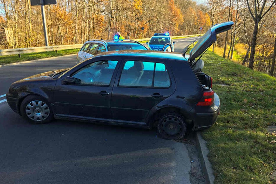 In Königsbrück endete die turbulente Verfolgungsfahrt.