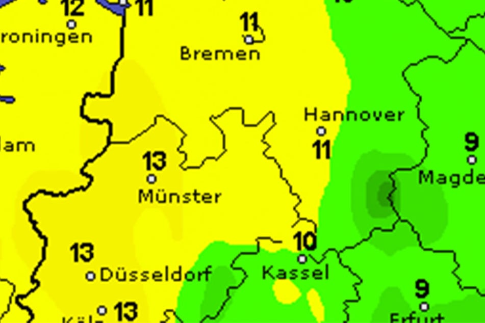 Während der Woche pendeln sich die Temperaturen bei 13 bis 15 Grad ein.