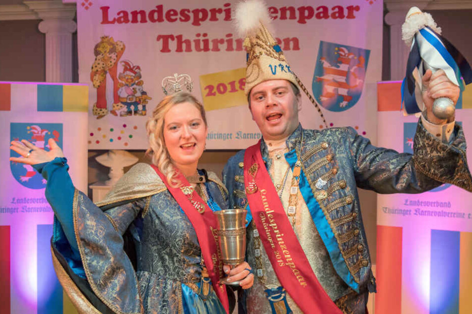 Stephanie Krauß und Enrico Sommer stehen jetzt an der Spitze der Thüringer Narren.