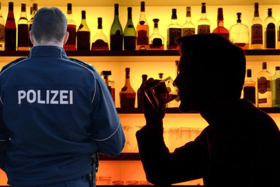 Als der Zechpreller die Polizisten entdeckte, flippte er aus. (Bildmontage)