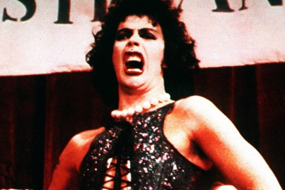 Der Schauspieler und Sänger Tim Curry in dem Kultfilm "Rocky Horror Picture Show".