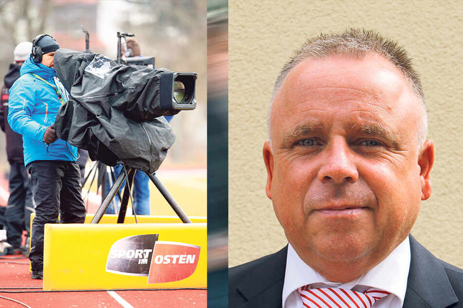 Die TV-Kameras sind bei den Spielen des FSV und CFC ständige Begleiter. Rechts: Frank Fischer.