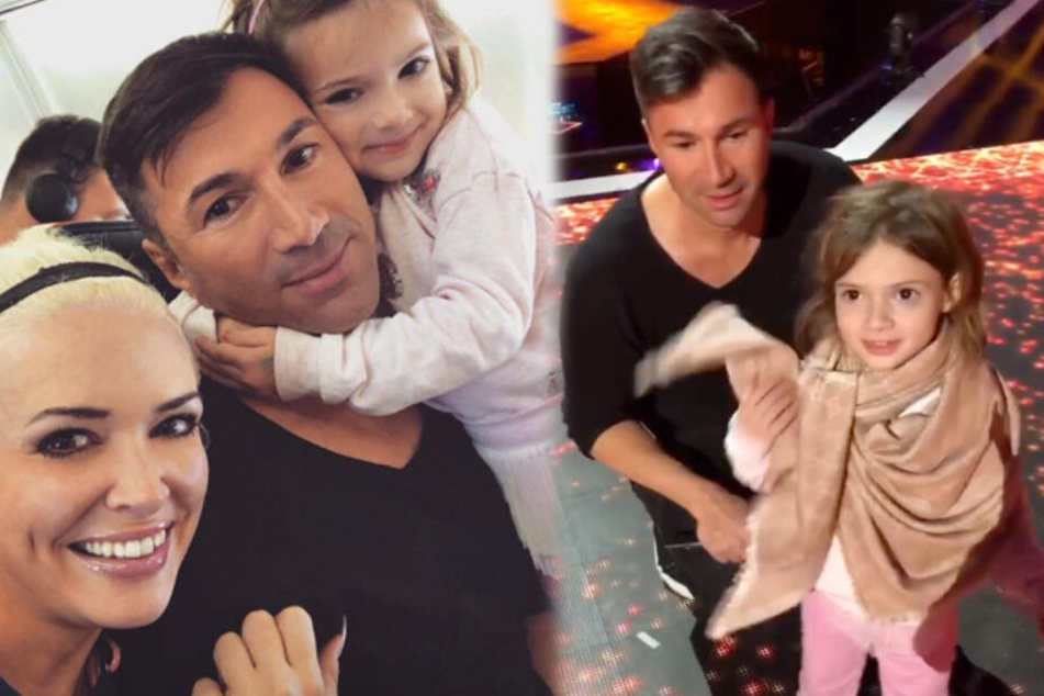 Mit leuchtenden Augen schaut Sophia Cordalis (4, rechts im Bild) zu Mutter Daniela Katzenberger auf, die sie filmt und äußert ihren großen Wunsch. (Fotomontage)