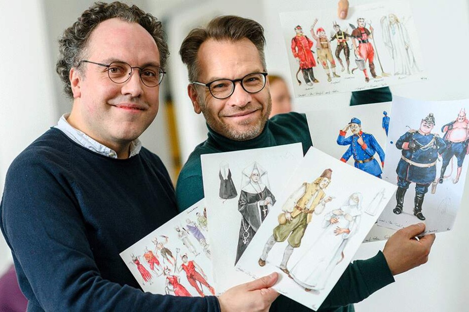 Regisseur Hinrich Horstkotte (47, l.) und Alexander Kuchinka (51) setzen für die Neuauflage der Operette auf historische Kostüme und moderne Texte.