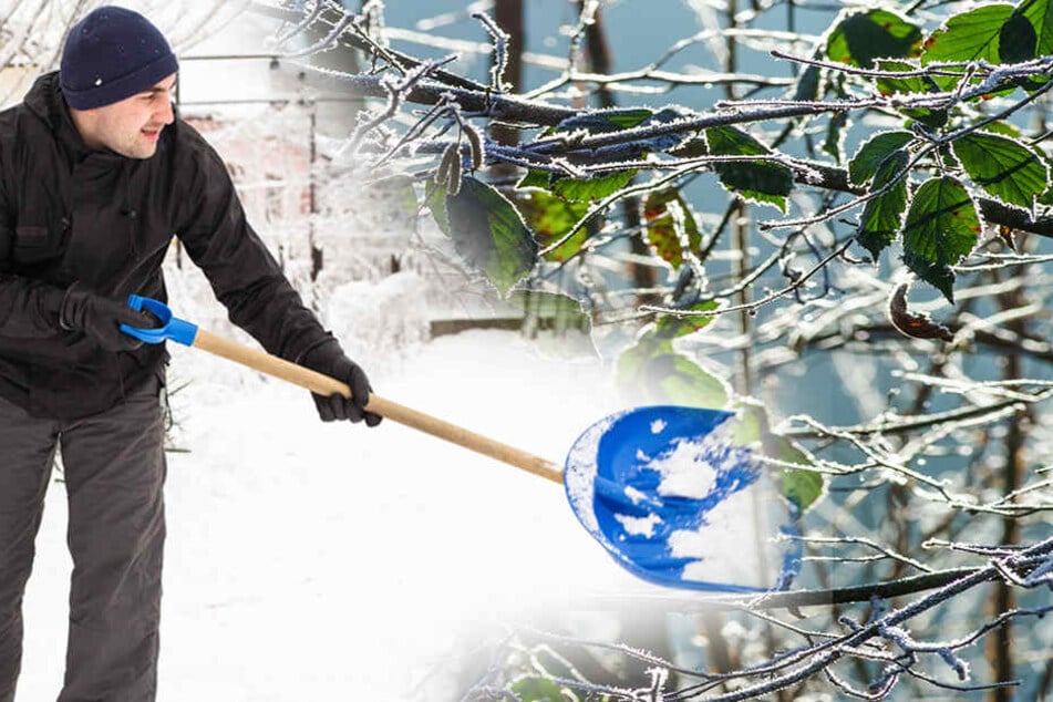 Wichtige Utensilien am Wochenende: Eine warme Jacke und ein Schneeschipper.