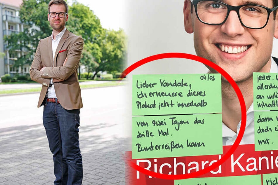 Versuch der Kontaktaufnahme: SPD-Kandidat Richard Kaniewski (32) hat vor Ort an den "lieben Vandalen" geschrieben.