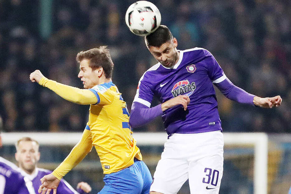 Im Spiel gegen Braunschweig zeigte Dimitrij Nazarov vollen Einsatz.
