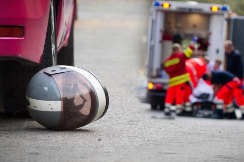 Der Rollerfahrer wurde bei dem Unfall schwer verletzt (Symbolfotos).