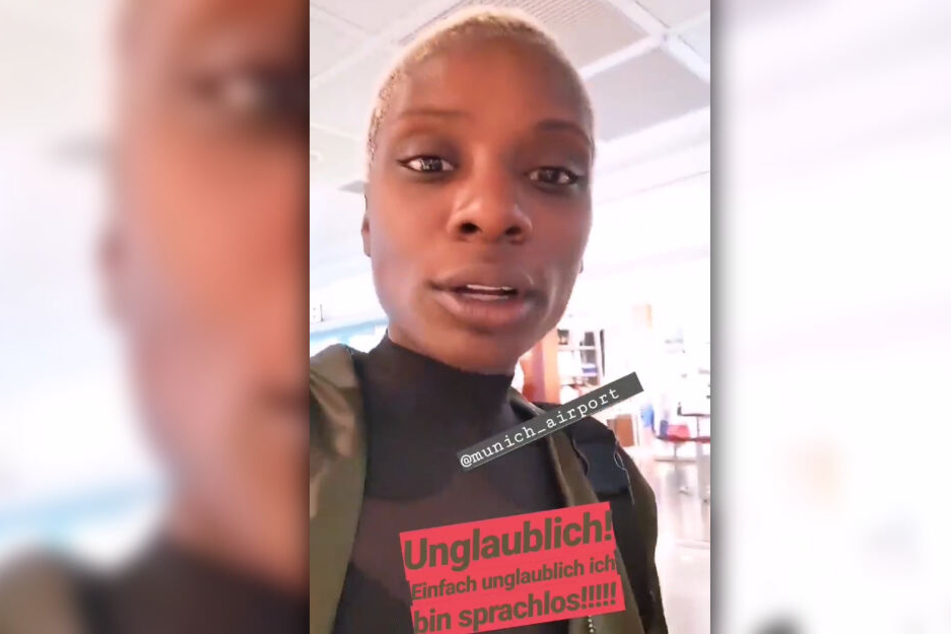 Fassungslos berichtet die 39-Jährige über die Geschehnisse auf dem Münchner Flughafen.