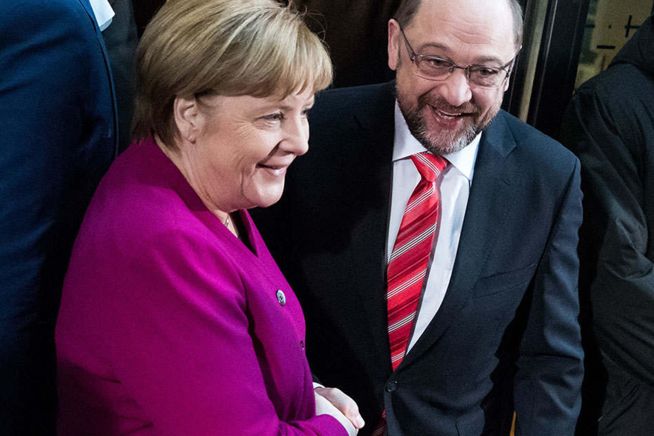 Zuversicht bei Angela Merkel und Martin Schulz.