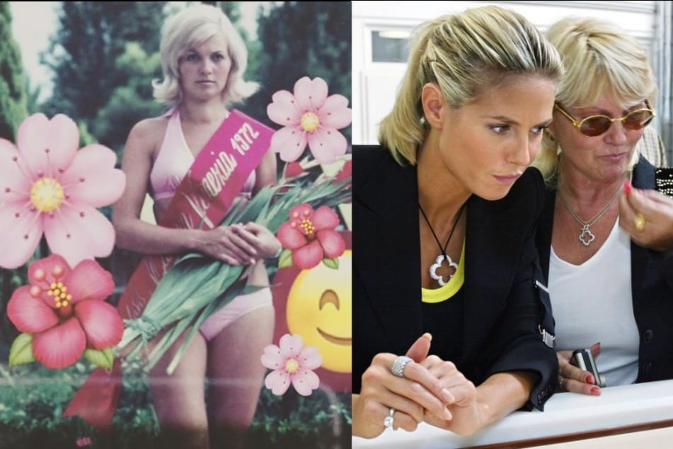 Erna Klum im Jahr 1972 (l.) und mit ihrer Tochter Heidi Klum 2003.